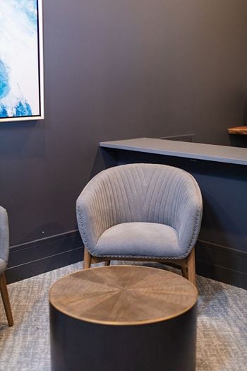 A chair and a coffee table